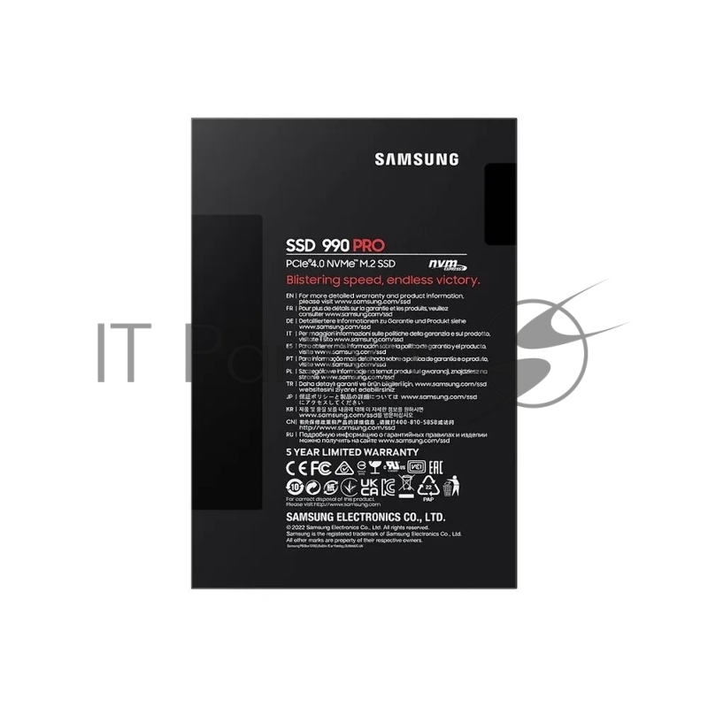 Накопитель SSD Samsung 990 PRO, 1000Gb, PCIe 4.0 x4, M.2 2280, NVMe, R/W 7450/6900