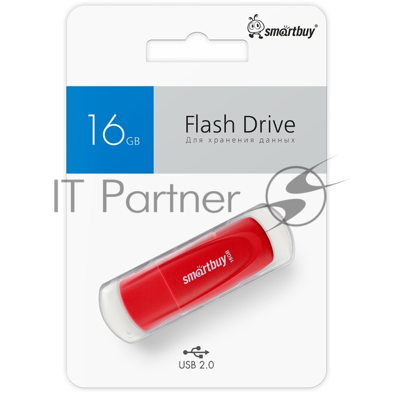 Флешка USB 2.0 16GB Smart Buy Scout Red