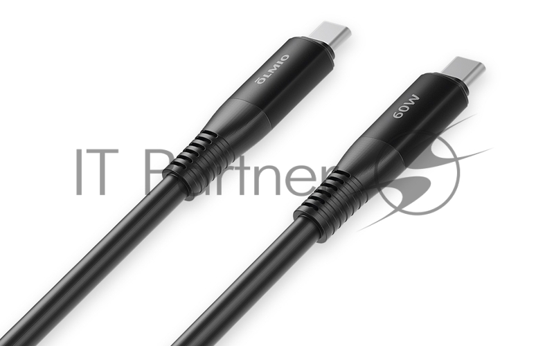 Кабель SHIELD, Type-C - Type-C, 60W 3A, 1.2м, черный, OLMIO