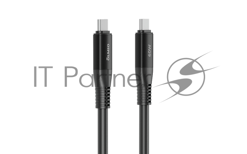 Кабель SHIELD, Type-C - Type-C, 60W 3A, 1.2м, черный, OLMIO