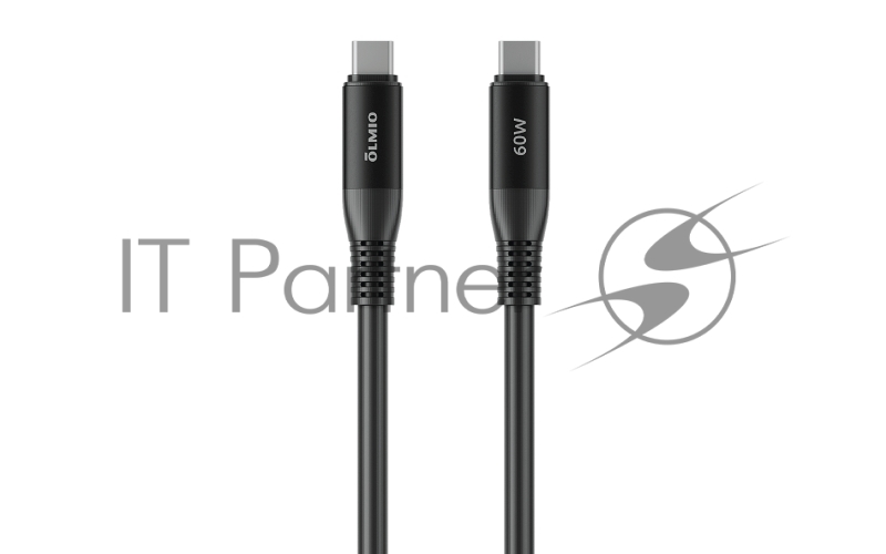 Кабель SHIELD, Type-C - Type-C, 60W 3A, 1.2м, черный, OLMIO