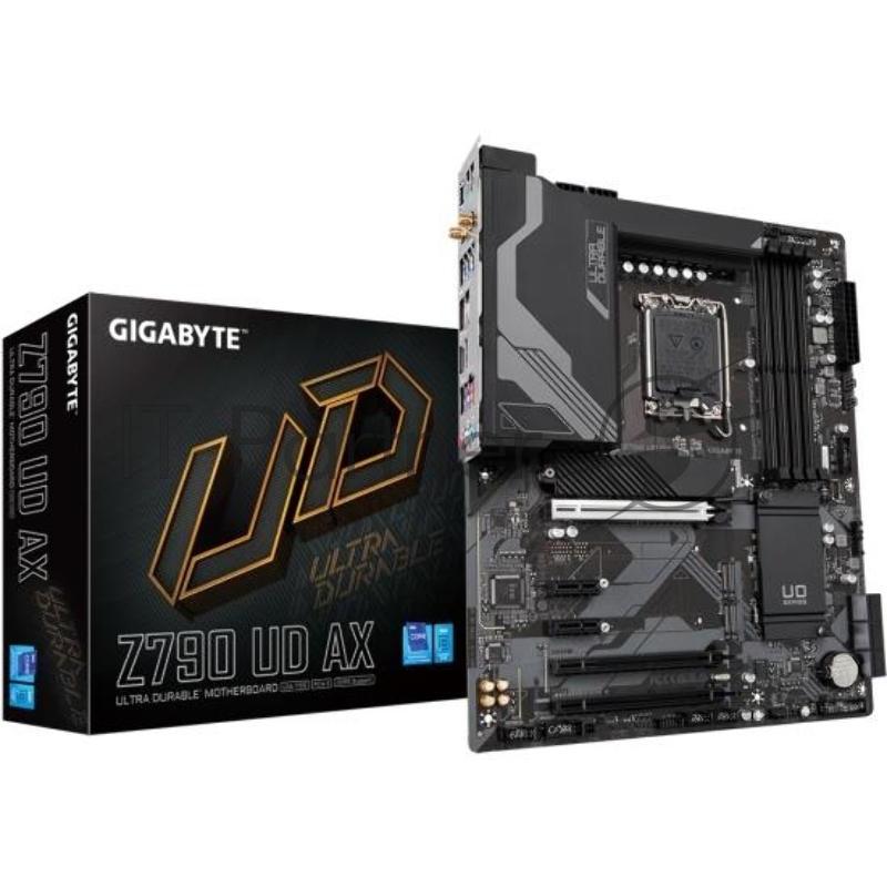 Материнская плата Gigabyte Z790 UD AX (V1.1/V1.2), LGA 1700, Intel Z790, 4xDDR5, 6xSATA, 3xM.2, 1xPCIe 5.0 x16, 1xPCIe 4.0 x4, 1xPCIe 3.0 x1, 1xHDMI, 1xDP, 1x 2.5Gb LAN, 4xUSB-A 2.0, 4xUSB-A 3.2 Gen 1, 1xUSB-A 3.2 Gen 2, 1xUSB-C 3.2 Gen 2x2, 7.1, ATX