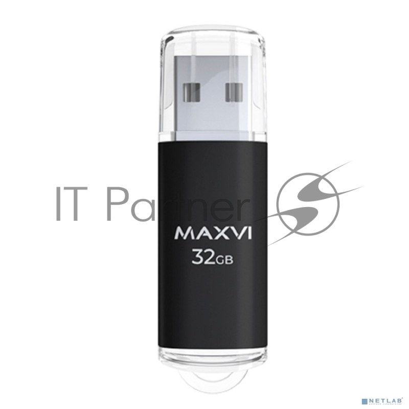 Флешка USB Maxvi MP black (FD32GBUSB20C10MP), 32GB USB 2.0, R/W 15/5, черный