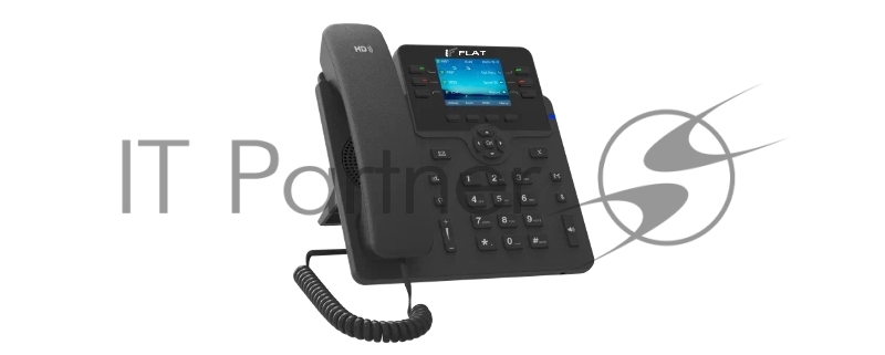 IP-телефон Flat-Phone B6: 6 SIP-аккаунтов, 2 порта 10/100/1000BASE-T (RJ-45), ЖК-дисплей, PoE, адаптер питания 220В