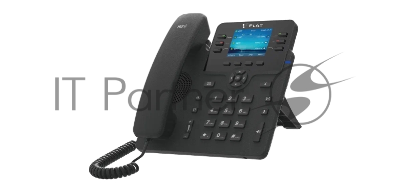 IP-телефон Flat-Phone B6: 6 SIP-аккаунтов, 2 порта 10/100/1000BASE-T (RJ-45), ЖК-дисплей, PoE, адаптер питания 220В