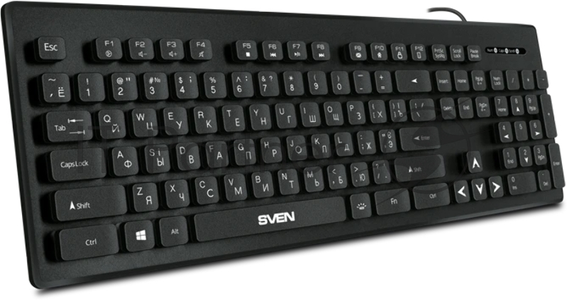 Игровая клавиатура SVEN KB-C7500EL чёрная (USB, 104 кл., RGB подсветка)