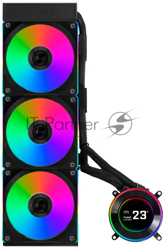 Система водяного охлаждения Lian-Li HydroShift II LCD-C 360CL ARGB Soc-AM5/AM4/1700/1851 черный 4-pin 31dB Al+Cu LCD Ret (G89.GHS2LCD36RB.R0)