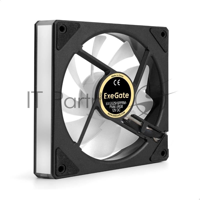 Вентилятор с подсветкой ExeGate EX12025H6PPRM-PWM.ARGB (120x120x25 мм, ARGB, Hydraulic bearing (гидродинамический), 6pin, 1200RPM, 33dBA)