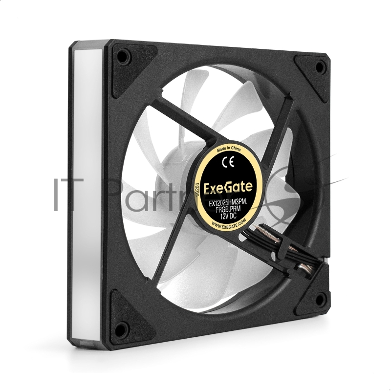 Вентилятор с подсветкой ExeGate EX12025HM3PM.FRGB.PRM (120x120x25 мм, FRGB, Hydraulic bearing (гидродинамический), 3pin+Molex, 1200RPM, 24dBA)