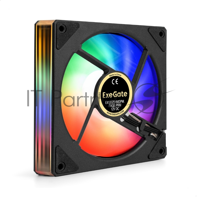 Вентилятор с подсветкой ExeGate EX12025HM3PM.FRGB.PRM (120x120x25 мм, FRGB, Hydraulic bearing (гидродинамический), 3pin+Molex, 1200RPM, 24dBA)