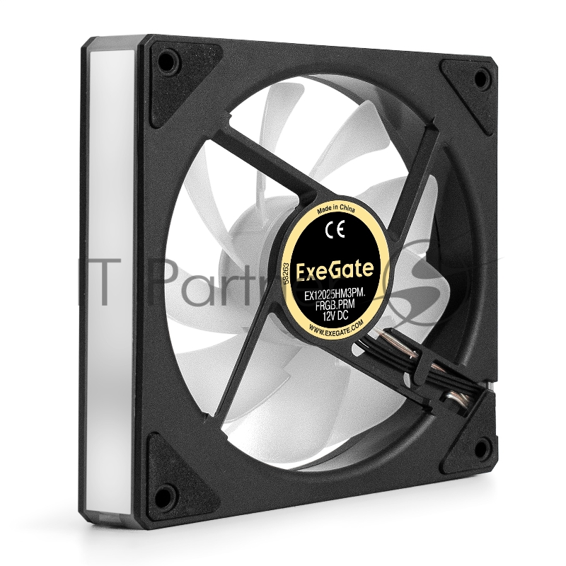 Вентилятор с подсветкой ExeGate EX12025HM3PM.FRGB.PRM (120x120x25 мм, FRGB, Hydraulic bearing (гидродинамический), 3pin+Molex, 1200RPM, 24dBA)