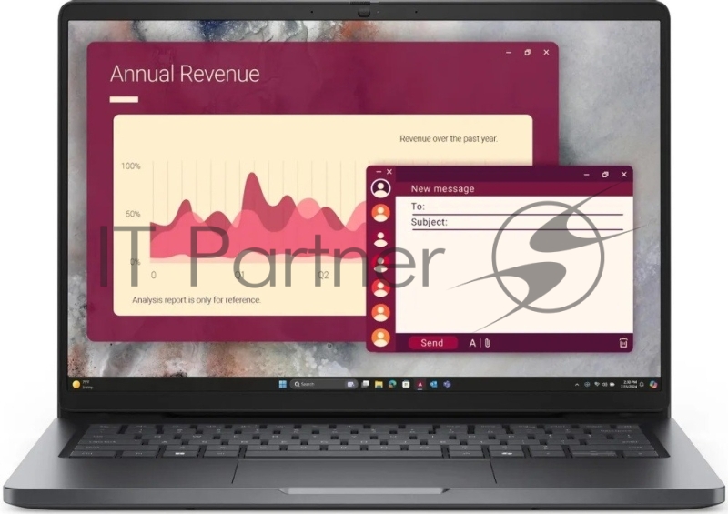 Ноутбук Dell Pro 14 Core Ultra 7 255U 16Gb SSD512Gb Intel Graphics 14 WVA FHD+ (1920x1200) Linux grey WiFi BT Cam (PRO14-7653)