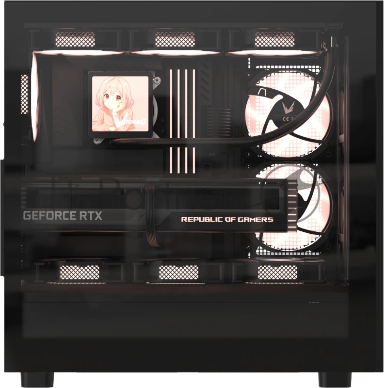 Корпус AeroCool / Formula V Line Mana Stone Black AR, ATX, TYPE-C*1, USB2.0*1, USB3.0*1, FRONT 3x120mm ARGB, REAR 1x120mm ARGB