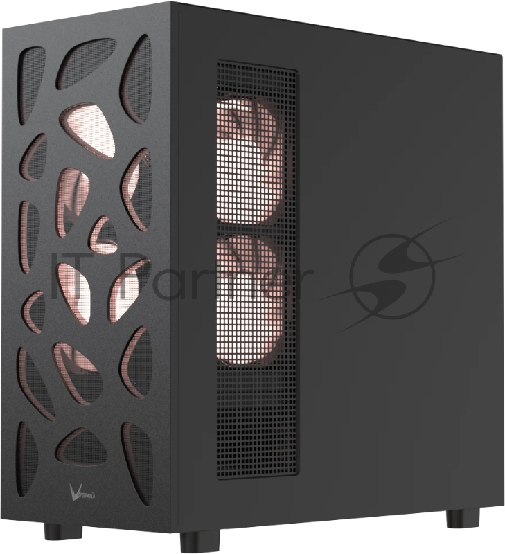Корпус AeroCool / Formula V Line Mana Stone Black AR, ATX, TYPE-C*1, USB2.0*1, USB3.0*1, FRONT 3x120mm ARGB, REAR 1x120mm ARGB