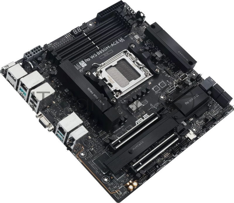 Материнская плата ASUS PRO WS B850M-ACE SE AM5 ATX 4xDDR5 2xPCIEx16 2xM.2 2хUSB-C DP HDMI VGA 10GLAN 2.5GLAN