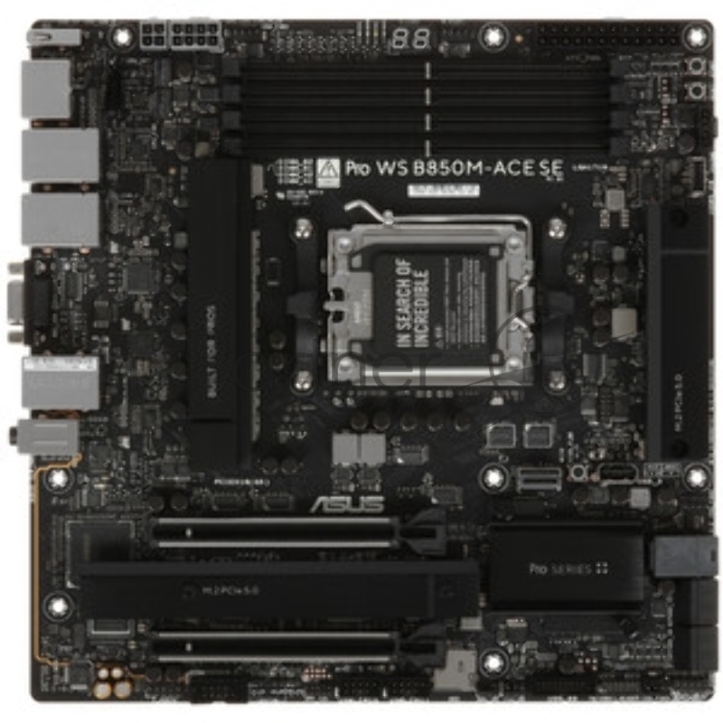 Материнская плата ASUS PRO WS B850M-ACE SE AM5 ATX 4xDDR5 2xPCIEx16 2xM.2 2хUSB-C DP HDMI VGA 10GLAN 2.5GLAN