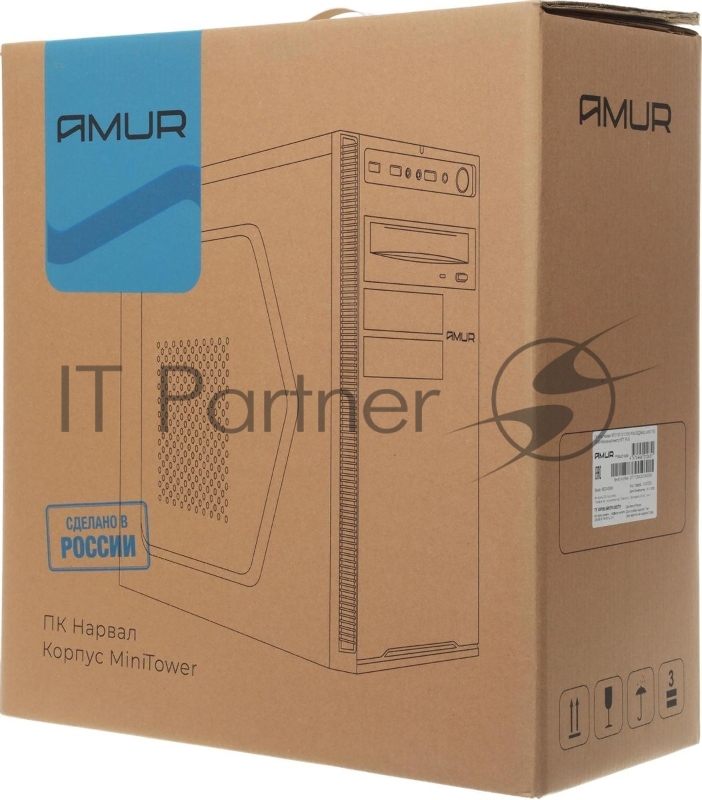 Компьютер Amur Нарвал B7I21 MT i3 12100 (3.3) 16Gb SSD256Gb UHDG 730 FreeDOS GbitEth 400W мышь клавиатура черный (RUS) (2147002)