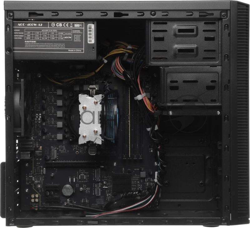 Компьютер Amur Нарвал B7I21 MT i3 12100 (3.3) 16Gb SSD256Gb UHDG 730 FreeDOS GbitEth 400W мышь клавиатура черный (RUS) (2147002)