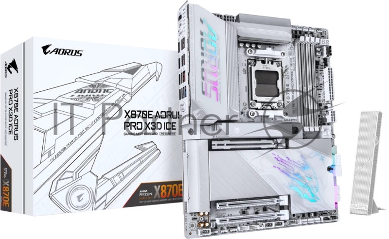 Материнская плата Gigabyte X870E AORUS PRO X3D ICE Socket AM5 AMD X870E 4xDDR5 ATX AC`97 8ch(7.1) 5Gigabit RAID+HDMI
