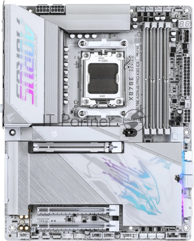 Материнская плата Gigabyte X870E AORUS PRO X3D ICE Socket AM5 AMD X870E 4xDDR5 ATX AC`97 8ch(7.1) 5Gigabit RAID+HDMI