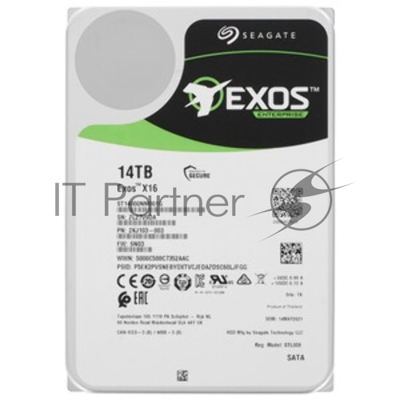 Жесткий диск Seagate SAS 14Tb Exos X16 (7200rpm) 4Kn 256Mb 3.5 (ST14000NM011G)