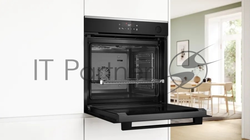 Встраиваемый духовой шкаф Bosch HRG232EB3 Serie 4 с добавлением пара Bosch, Auto Pilot 15, объем 71 л , 8 режимов нагрева, 3D Hotair, Soft move door,телескопические направляющие 1уровень,гидролиз+каталитическ очистка задней стенки,сенсорное управле