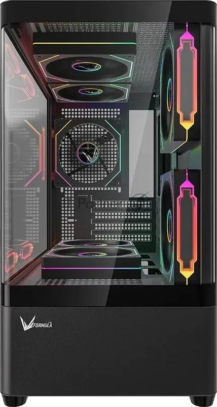 Корпус Formula Crystal U1M Cosmic черный без БП mATX 1xUSB3.0 audio bott PSU