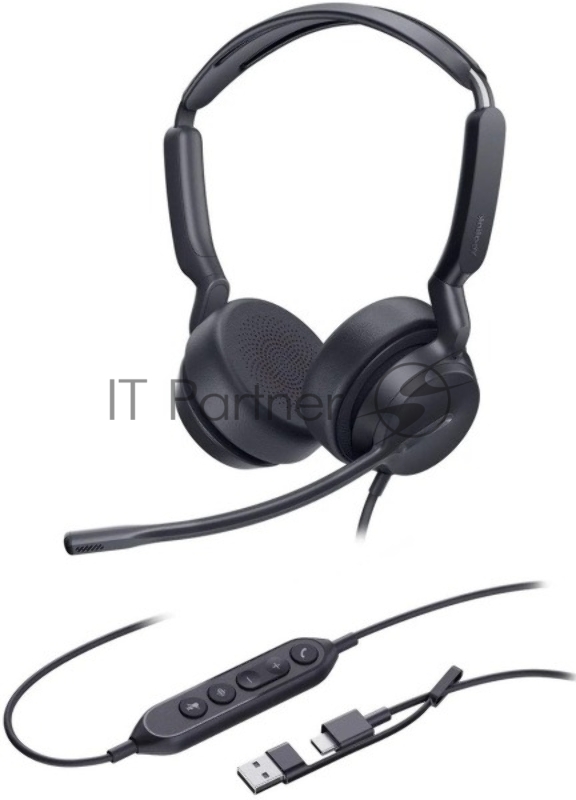 Гарнитура проводная Yealink UH42 SE Dual UC USB-C/A черный