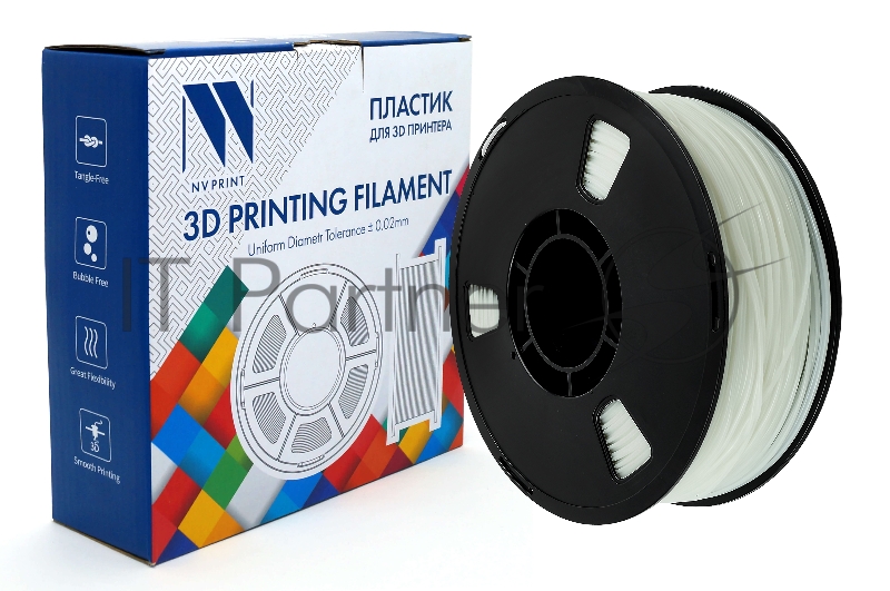 Филамент NV PRINT TPU White 1 для 3D печати диаметр 1.75мм, масса 1,0 кг