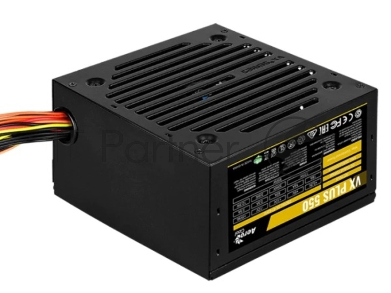 Блок питания FORMULA V LINE (AEROCOOL) 550W VX PLUS 550 (ATX, 20+4 pin, PCI-E 6+2P, 3xMolex, 3xSATA, 120mm fan, RTL) (VX PLUS 550 (F))