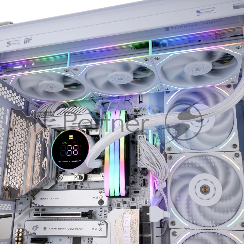 Система водяного охлаждения Thermalright Frozen Magic 360 Digital V2 ARGB Soc-AM5/AM4/1200/1700/1851 белый 4-pin 28dB Al LCD Ret (F-MAGIC-360-DIGITAL-WH-ARGB-V