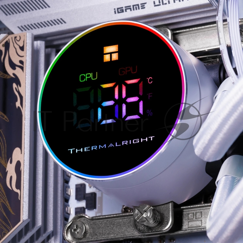 Система водяного охлаждения Thermalright Frozen Magic 360 Digital V2 ARGB Soc-AM5/AM4/1200/1700/1851 белый 4-pin 28dB Al LCD Ret (F-MAGIC-360-DIGITAL-WH-ARGB-V