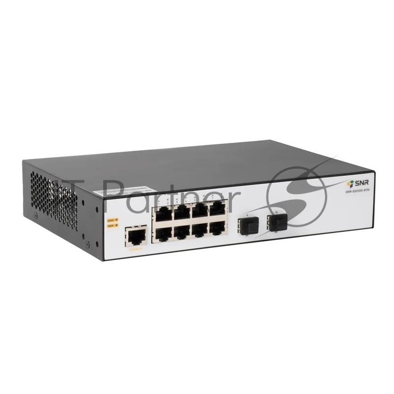Управляемый коммутатор уровня 2 SNR, 8 портов 10/100/1000Base-T, 2 порта 1/2.5G SFP, встроенный БП ~220V AC