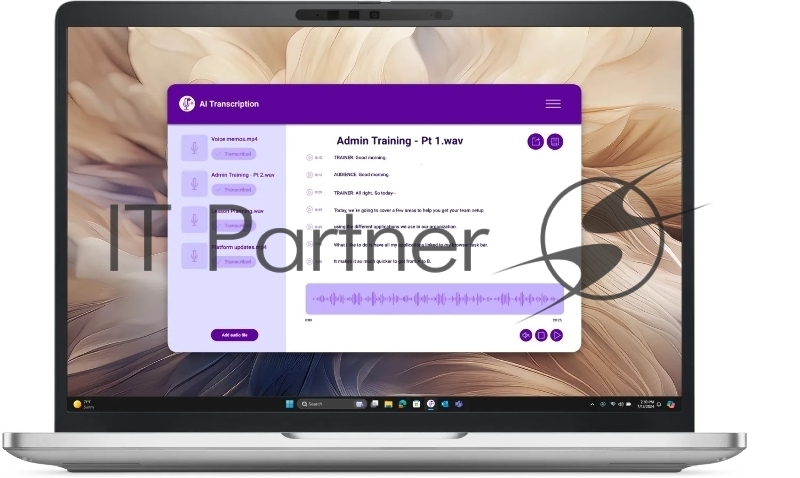 Ноутбук Dell Pro 13 Plus Core Ultra 7 268V 13,3 FullHD+300nit AG,300 nit,32GB LPDDR5,2TB SSD,Intel Arc graphics,3 cell 55 Wh,Backlit,FPR,Thunderbolt,W11 Eng,Aluminum/Platin Silver
