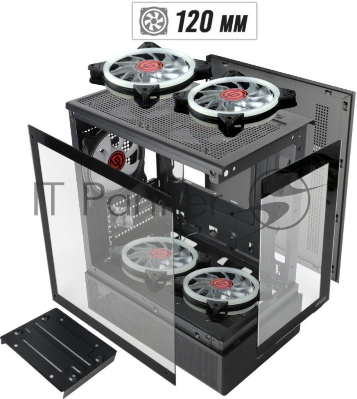 Компьютерный корпус Ginzzu RX670 mATX FAN 12CM FRGB*3