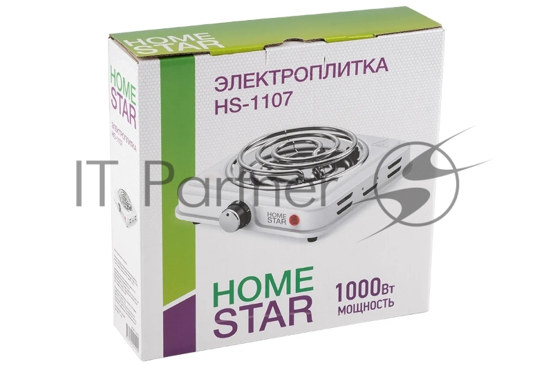 Плита настольная электрическая Homestar HS-1107, 1 конф, белый, ТЭН