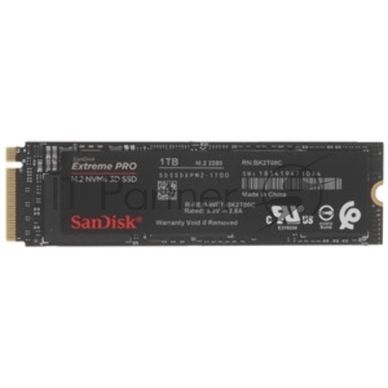 Накопитель SSD SanDisk Extreme M.2 2280 NVMe 2Tb, 51500MBs/4850MBs TBW 1200, SDSSDX3N-2T00-G26, 1 year