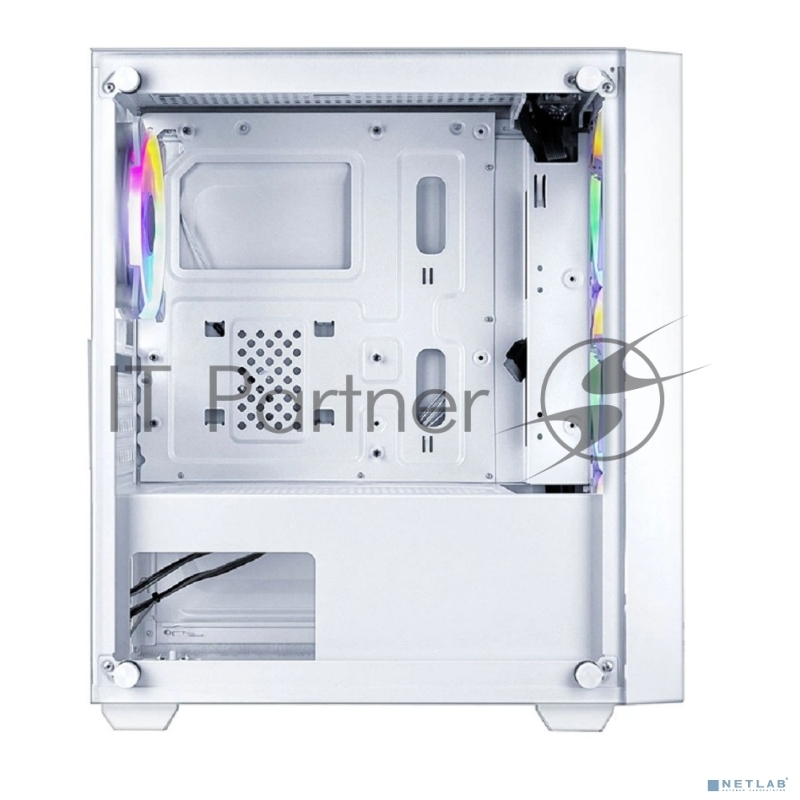 Корпус Ginzzu CL640 mATX FAN 4*12FRGB передняя панель Сетка Белый