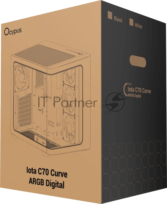Корпус Ocypus Iota C70 BK Curve ARGB Digital (Iota-C70-BKD400CD-GL)