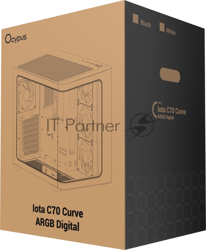 Корпус Ocypus Iota C70 WH Curve ARGB Digital ATX без БП (Iota-C70-WHD400CD-GL)