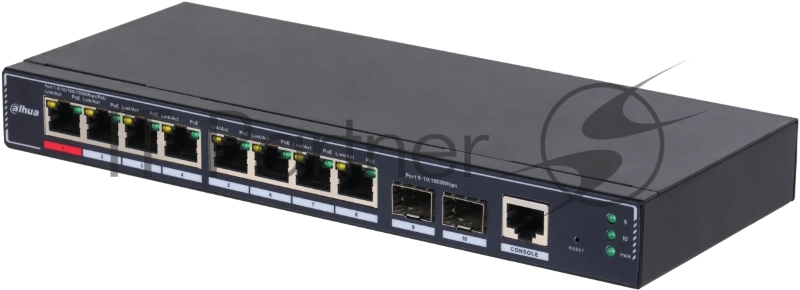 Коммутатор Dahua 10-Port Cloud Managed Desktop Gigabit Switch with 8-Port PoE