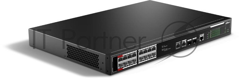 Коммутатор Dahua 18-Port Managed 10/100M RJ45 16-port PoE Switch, 190W, Metal case