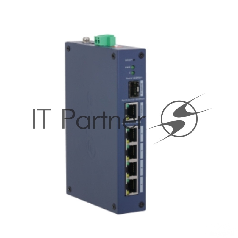 Коммутатор 6-портовый управляемый DAHUA DH-CHS4106-4ET 4 RJ45 10/100Мбит/с, 1 RJ45 10/100/1000Мбит/с (uplink), 1 SFP 1000Мбит/с (uplink IP30, IK06 DIN-рейку