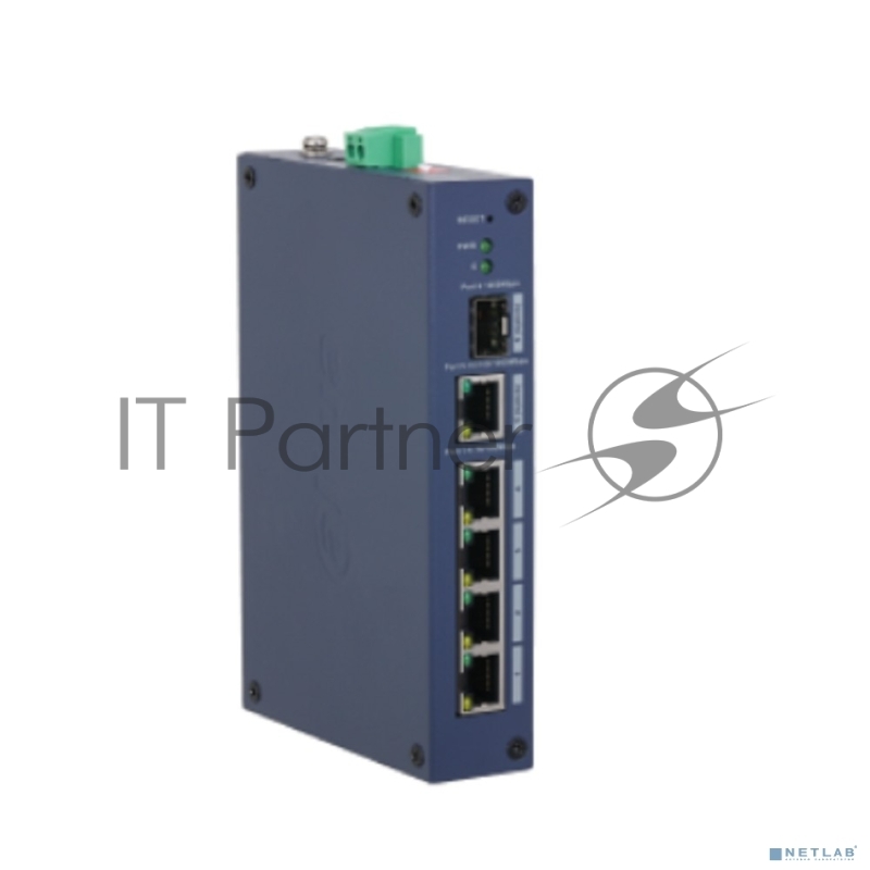 Коммутатор 6-портовый управляемый DAHUA DH-CHS4106-4ET 4 RJ45 10/100Мбит/с, 1 RJ45 10/100/1000Мбит/с (uplink), 1 SFP 1000Мбит/с (uplink IP30, IK06 DIN-рейку