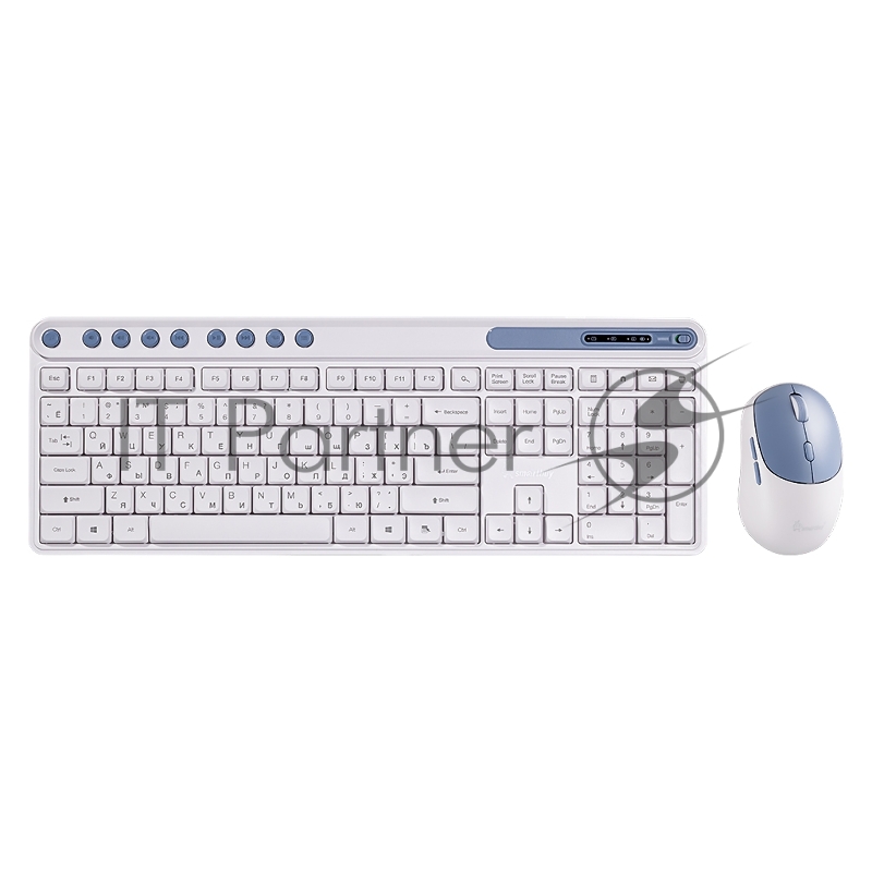 Комплект клавиатура+мышь SmartBuy (SBC107AGW) 107AG, белый-голубой