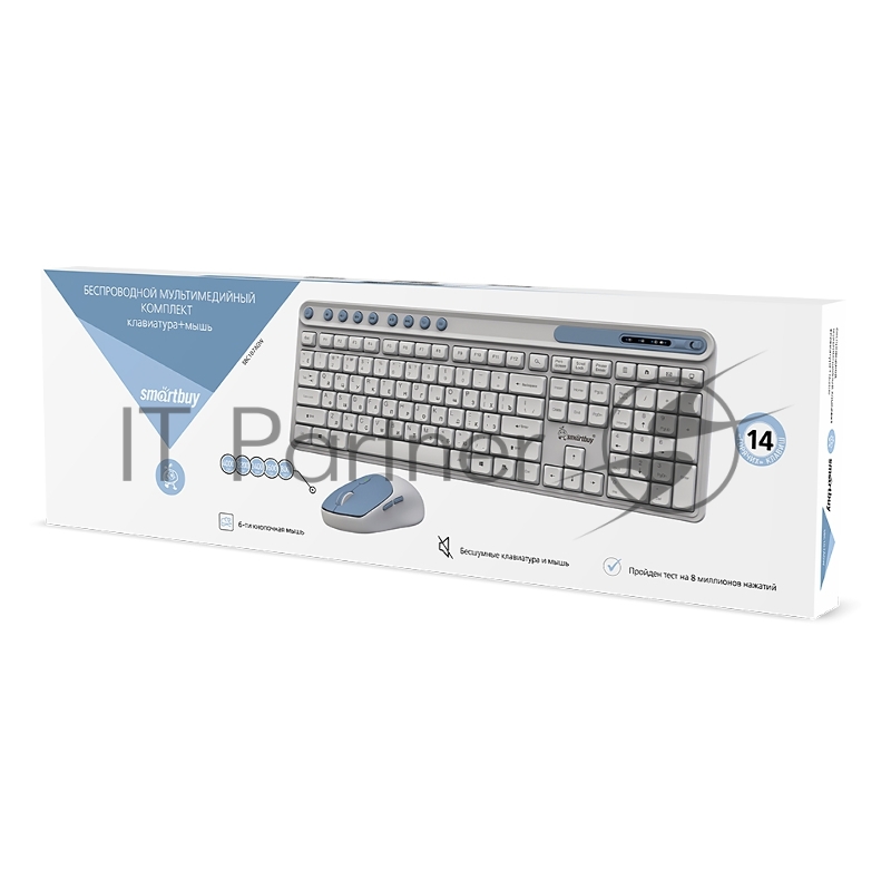 Комплект клавиатура+мышь SmartBuy (SBC107AGW) 107AG, белый-голубой