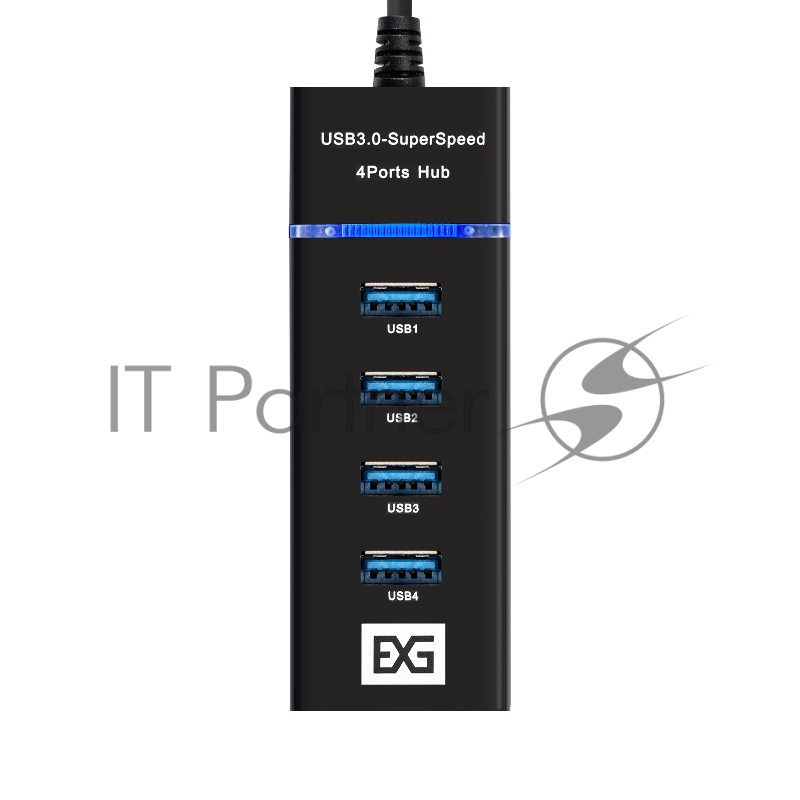 USB-Хаб (концентратор) 4-в-1 ExeGate DUB-331T (кабель-адаптер USB3.0 --> 3xUSB2.0, 1xUSB3.0, Plug&Play, черный)