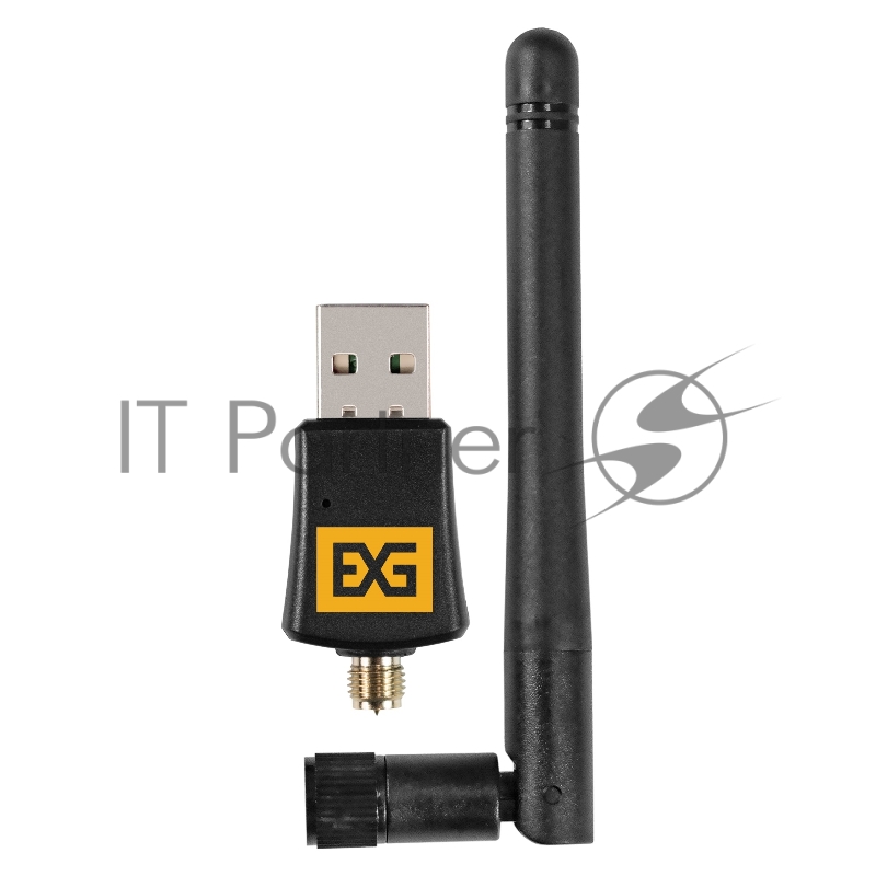 Сетевой адаптер Wi-Fi 5 двухдиапазонный ExeGate EX-W5-T2U Plus-AC650 (Wi-Fi AC (a/b/g/n/ac), чипсет Realtek8811, 2.4 ГГц до 200 Мбит/с + 5 ГГц до 433 Мбит/с, внешняя съемная 2dBi антенна, USB 2.0)