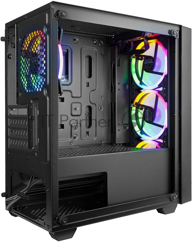 Корпус Ginzzu CL650 mATX FAN 4*12FRGB передняя панель Решетка