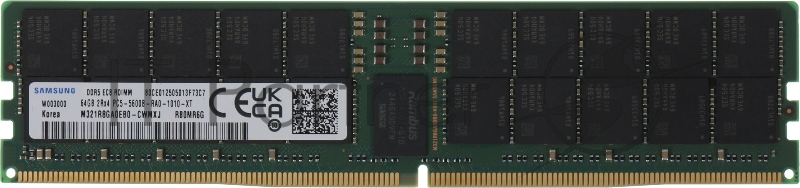 Память оперативная Samsung DDR5 64GB RDIMM 5600 Mbps (2Rx4) ECC Reg 1.1V (M321R8GA0EB0-CWM) 1 year, OEM